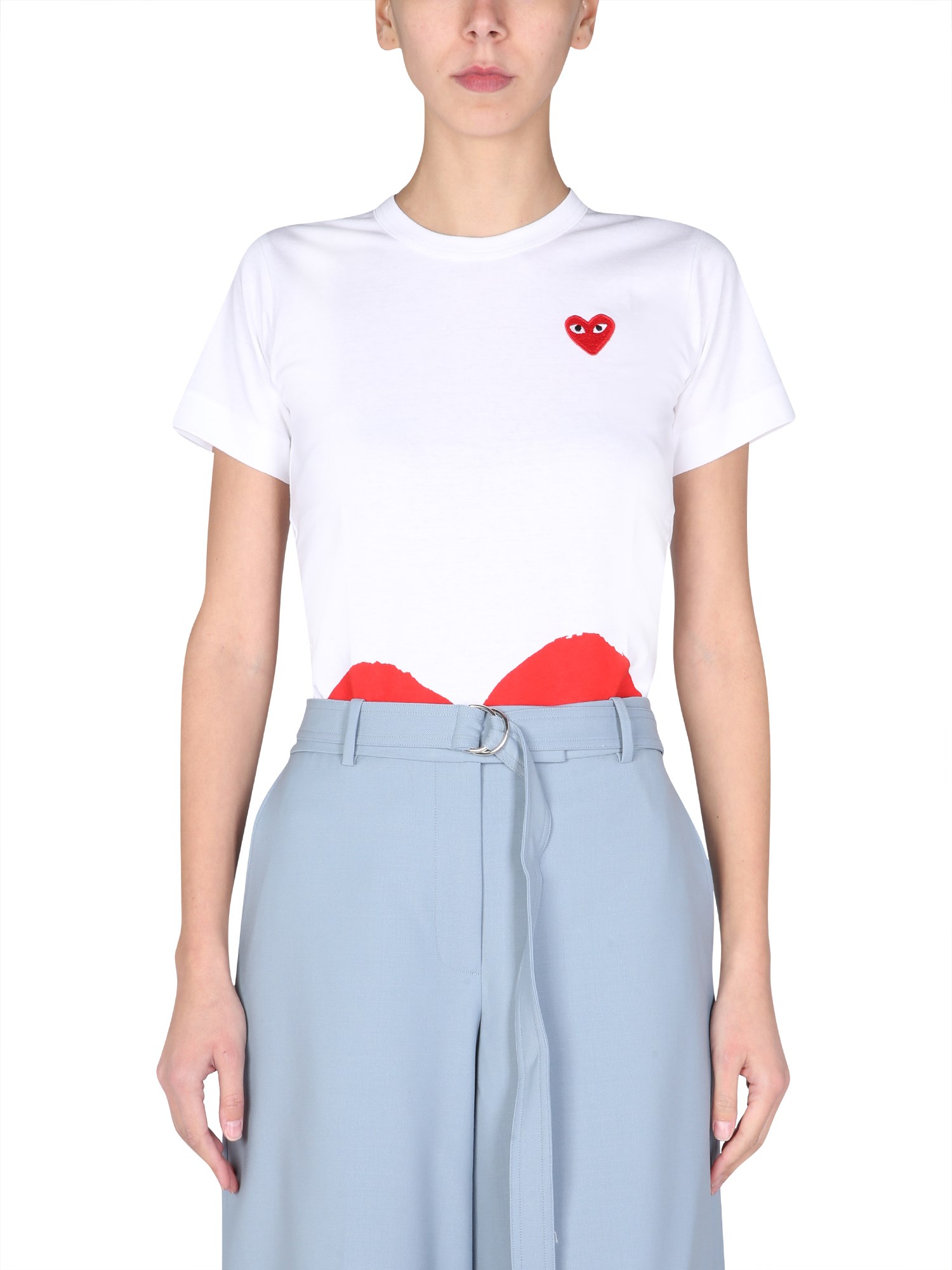 comme des garcons play t-shirt con stampa logo