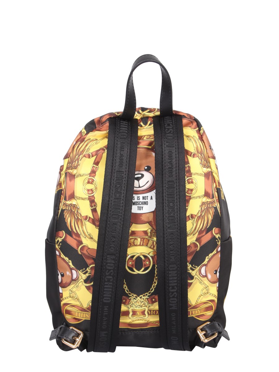 MOSCHINO NYLON BACKPACK WITH TEDDY SCARF PRINT Eleonora Bonucci