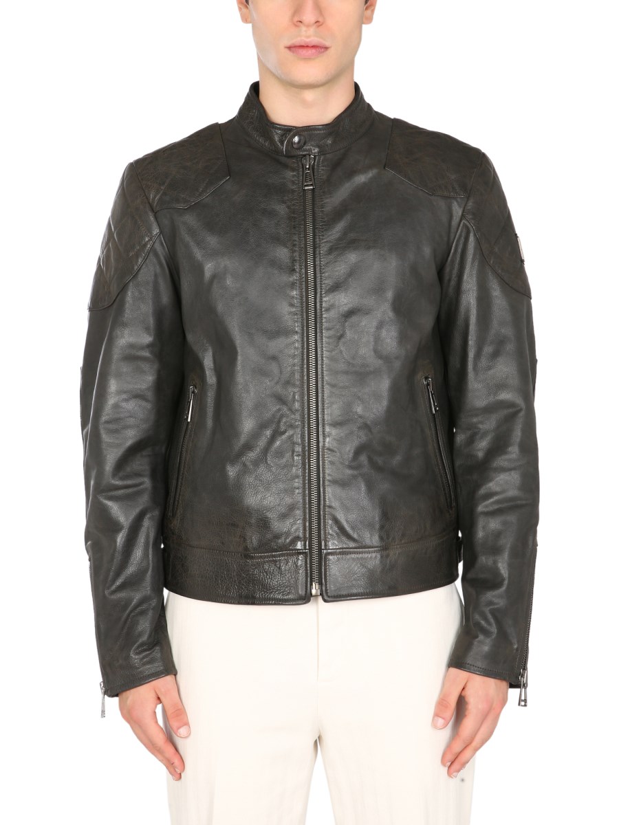 BELSTAFF OUTLAW 2.0 WAXED LEATHER JACKET Eleonora Bonucci