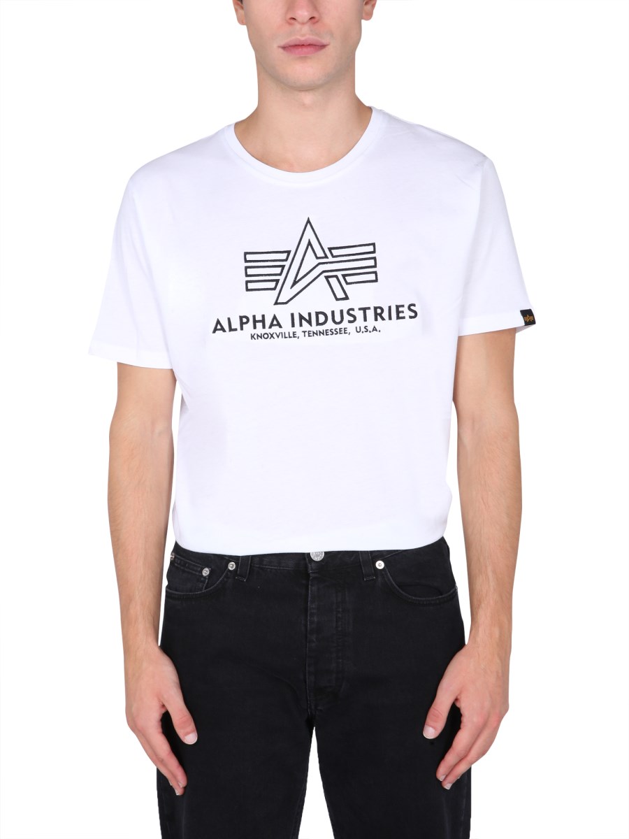 ALPHA INDUSTRIES T-SHIRT IN JERSEY DI COTONE CON RICAMO LOGO