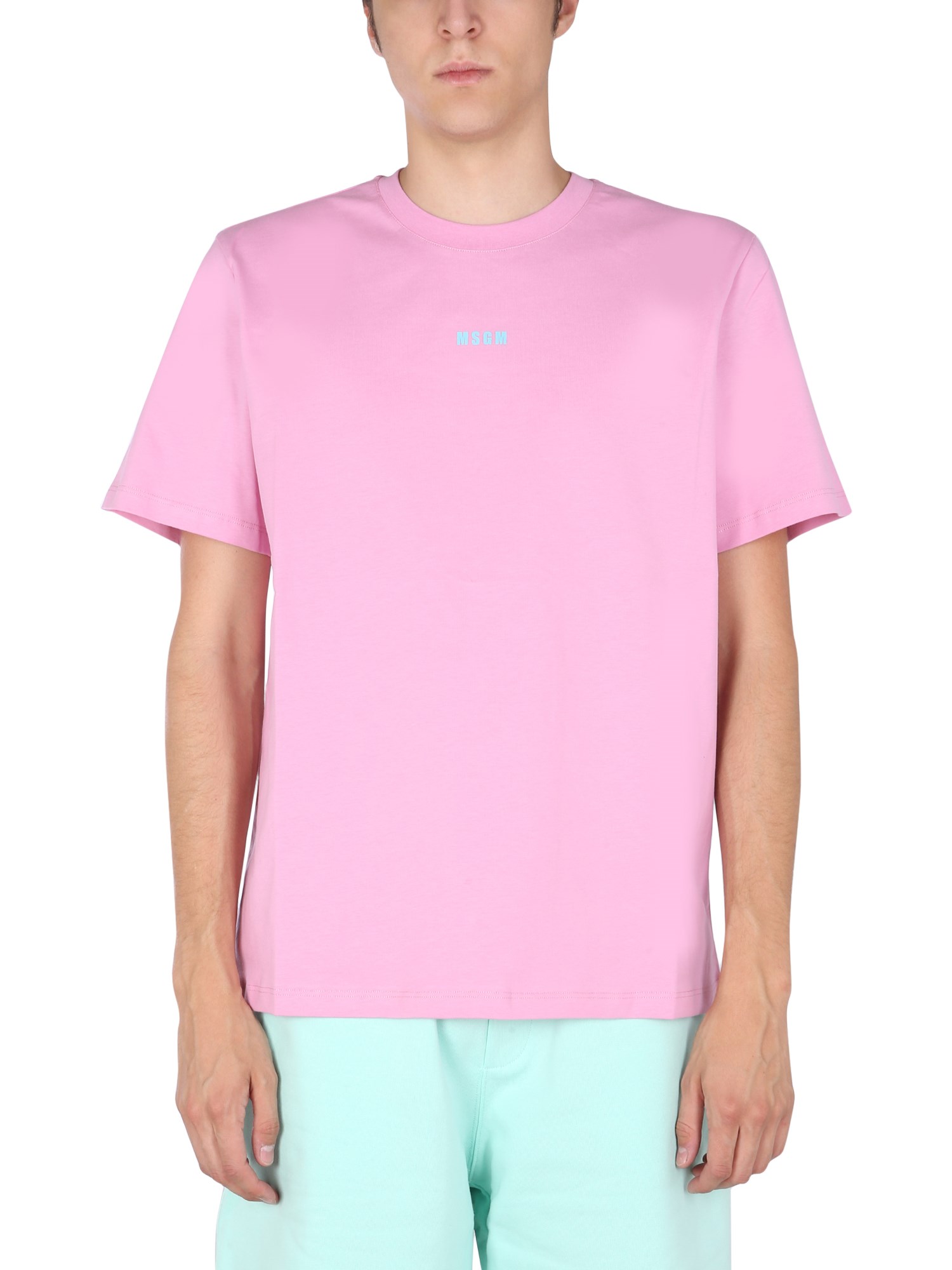 msgm t-shirt with lettering logo print