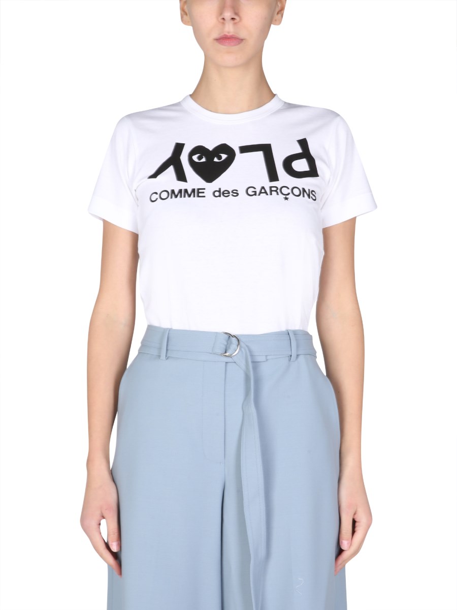 COMME DES GARCONS PLAY COTTON T SHIRT WITH LOGO PRINT Eleonora Bonucci