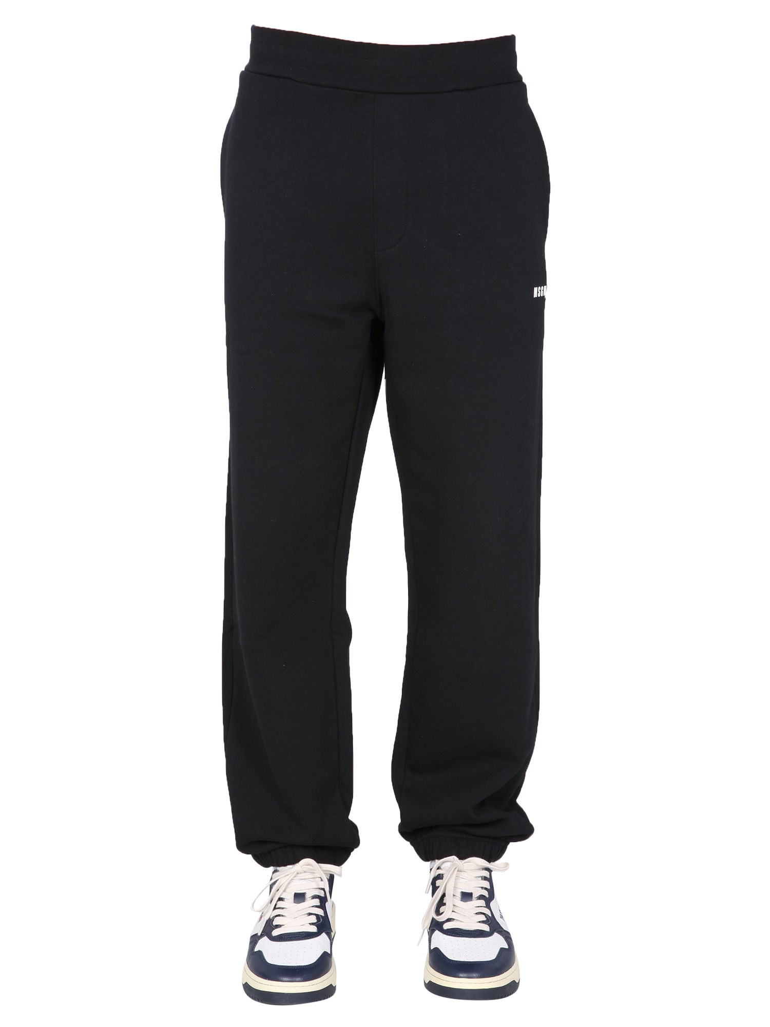 msgm jogging pants with lettering logo