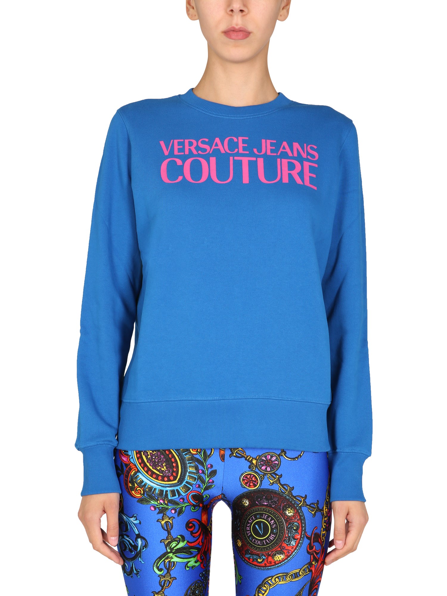 versace jeans couture sweatshirt with logo print