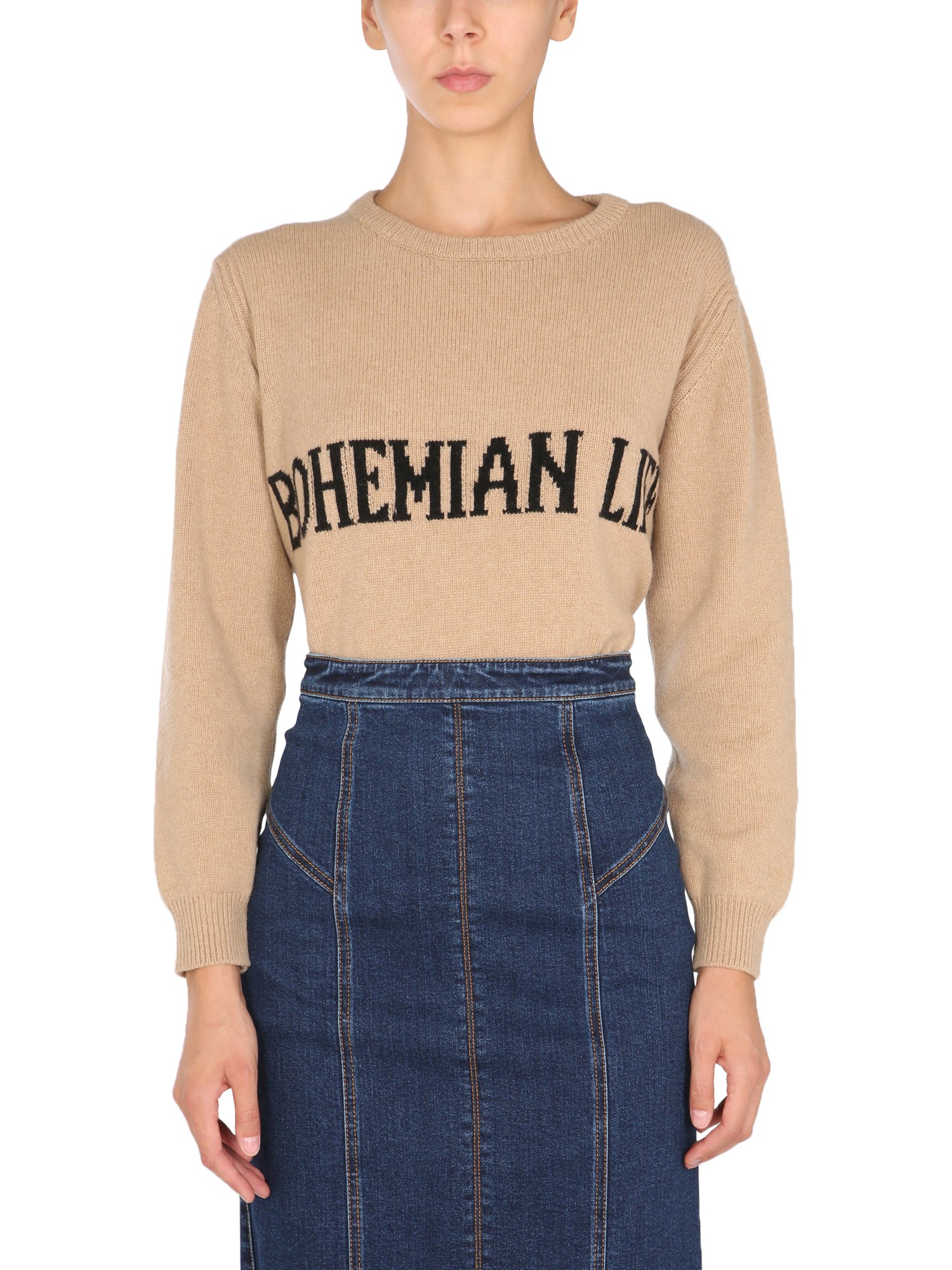 alberta ferretti crew neck sweater