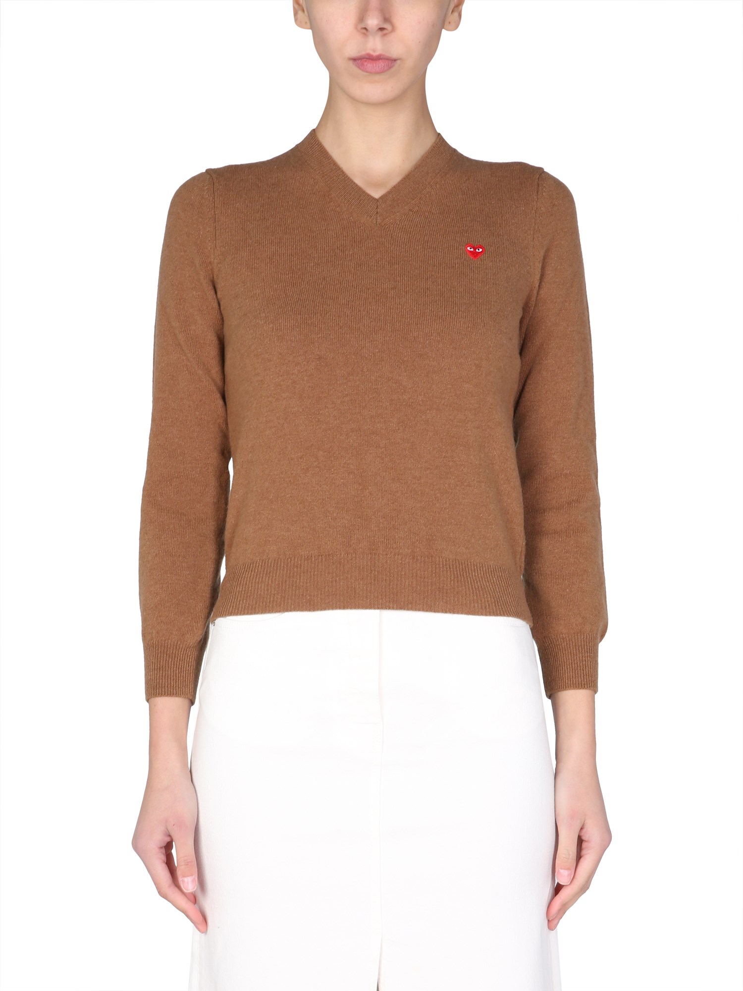 comme des garcons play maglia con patch logo