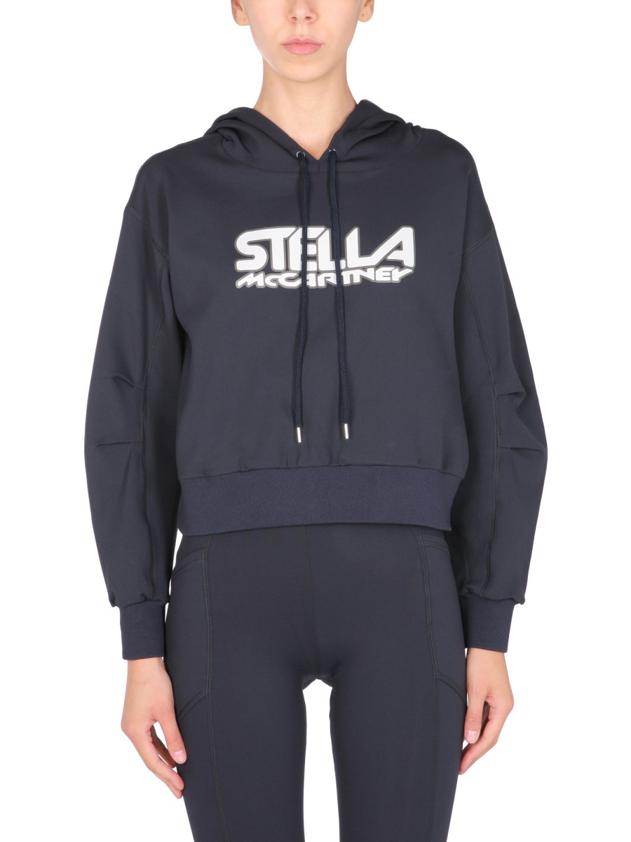 STELLA McCARTNEY FELPA SCUBA CON CAPPUCCIO E STAMPA LOGO