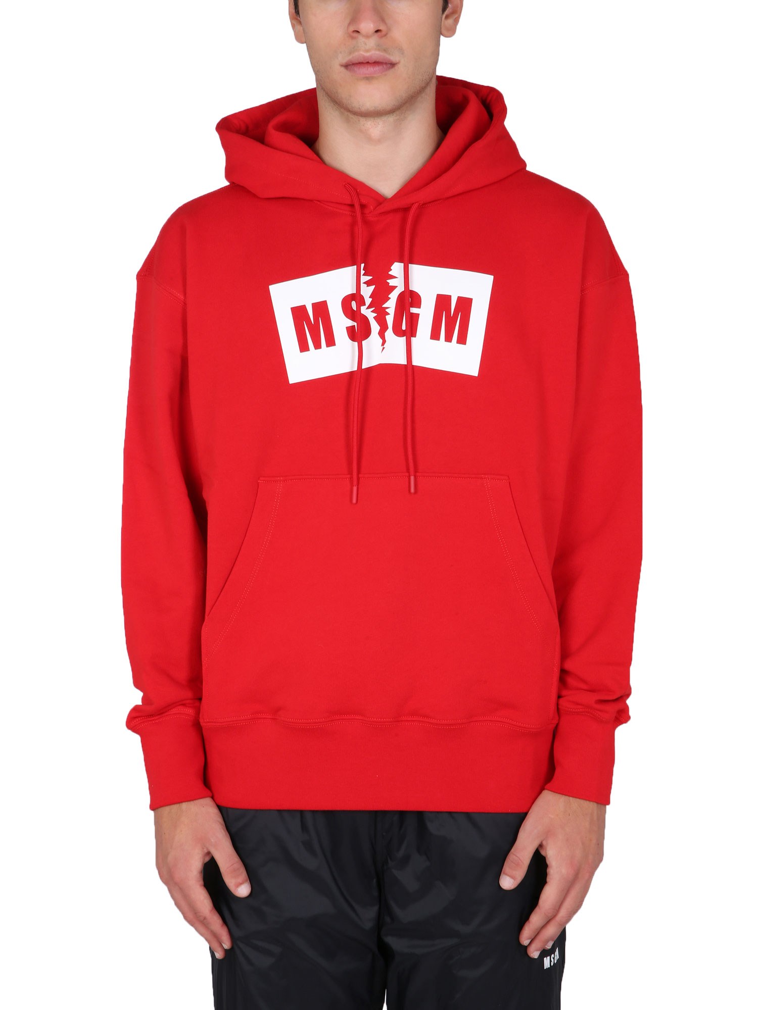 msgm ripped version sweatshirt with logo box