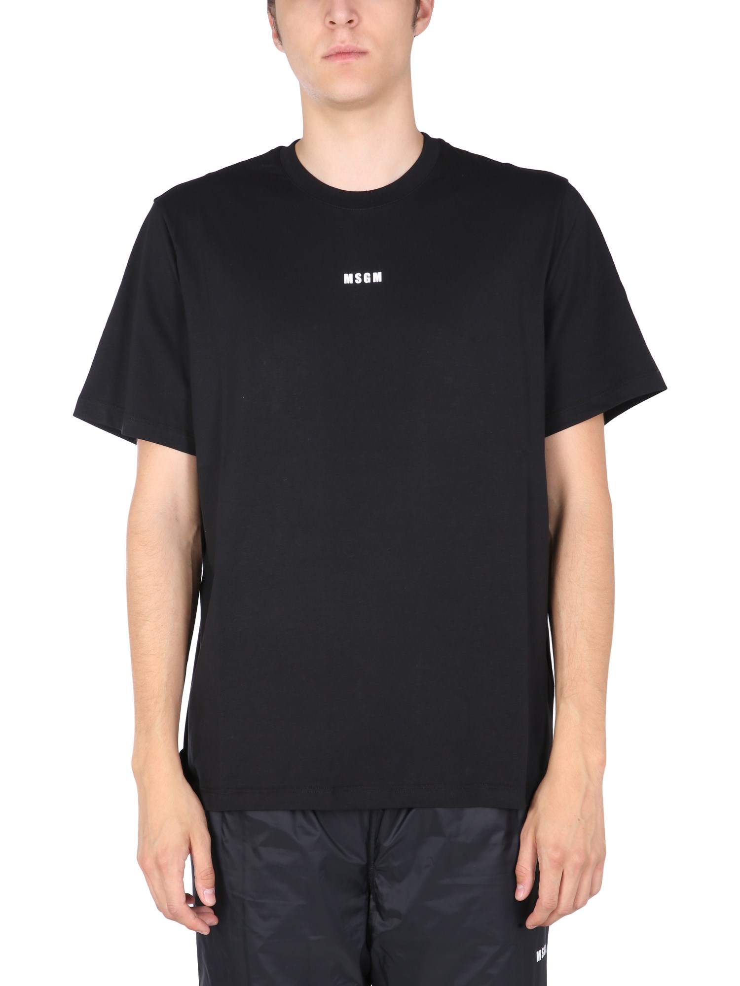 msgm t-shirt with lettering logo print