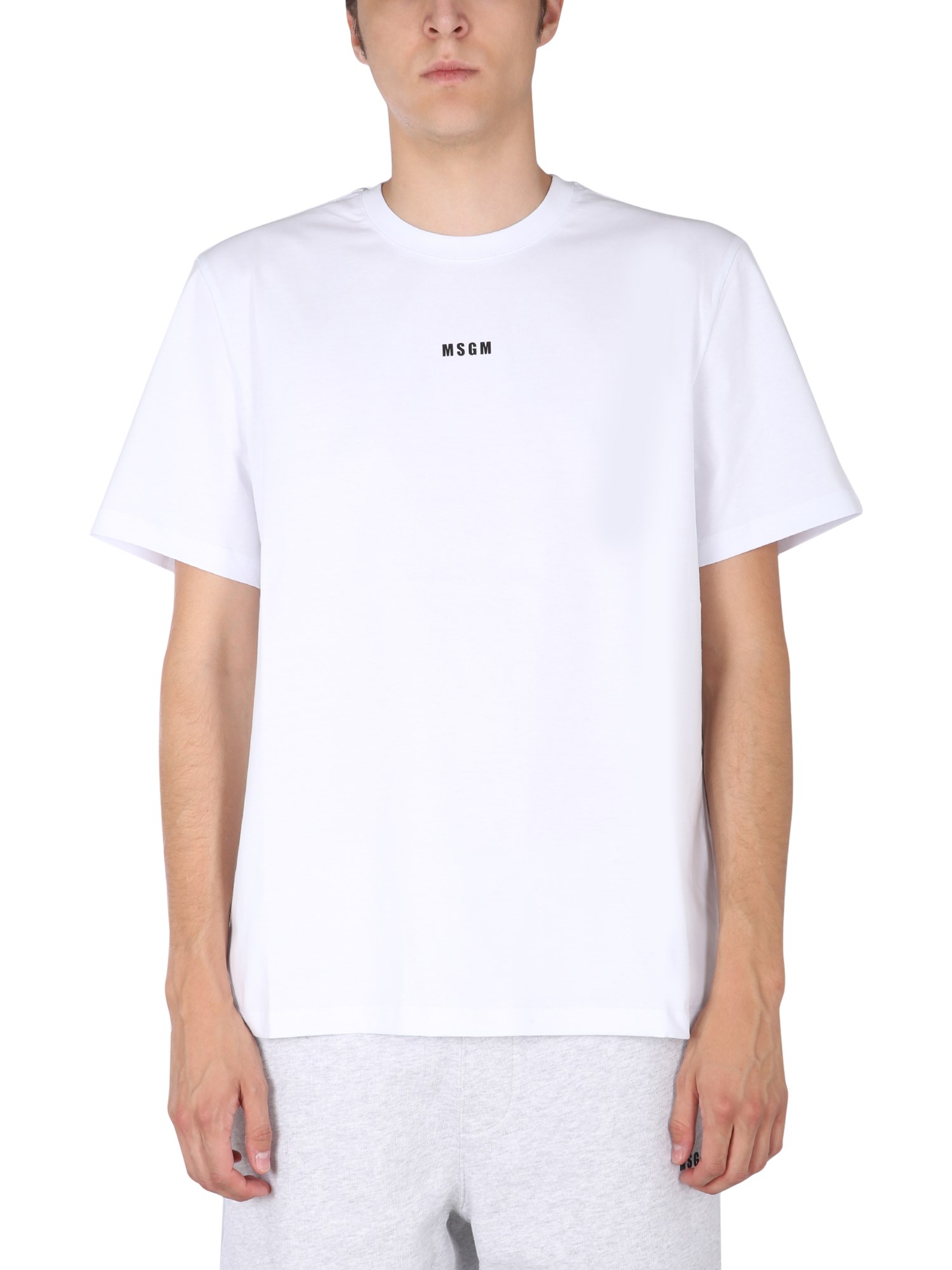 msgm t-shirt with lettering logo print