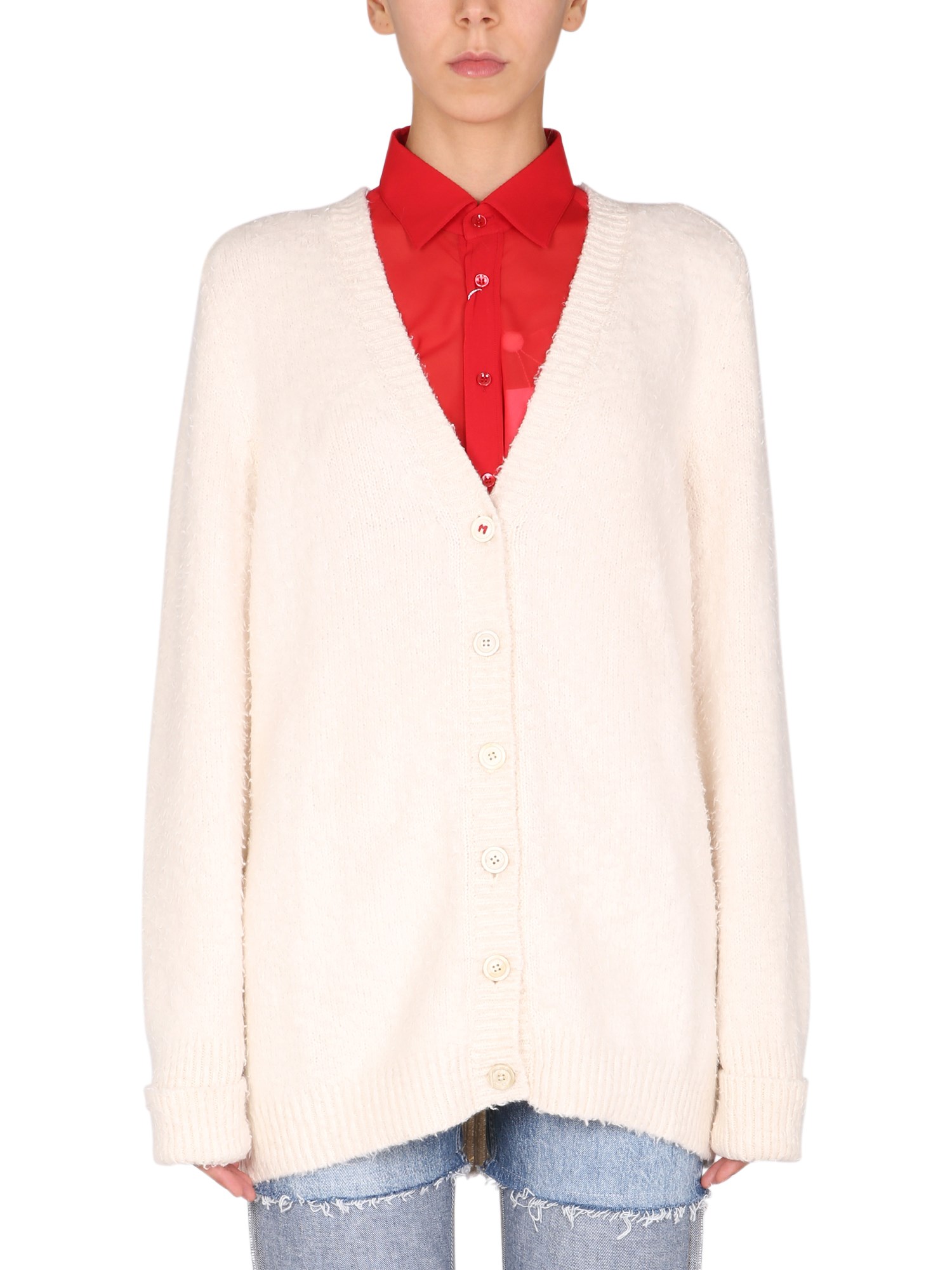 maison margiela cotton blend cardigan