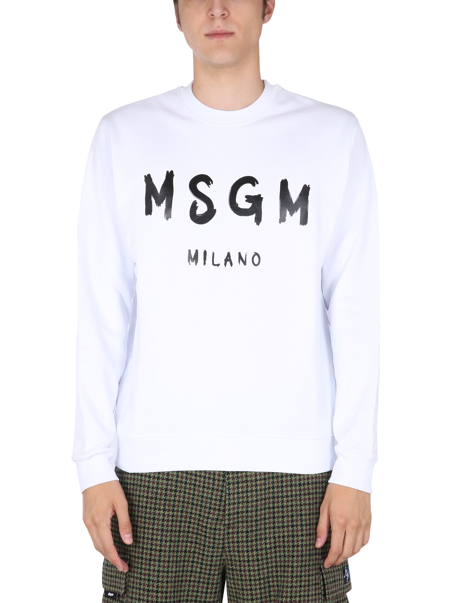 msgm crew neck sweatshirt with logo