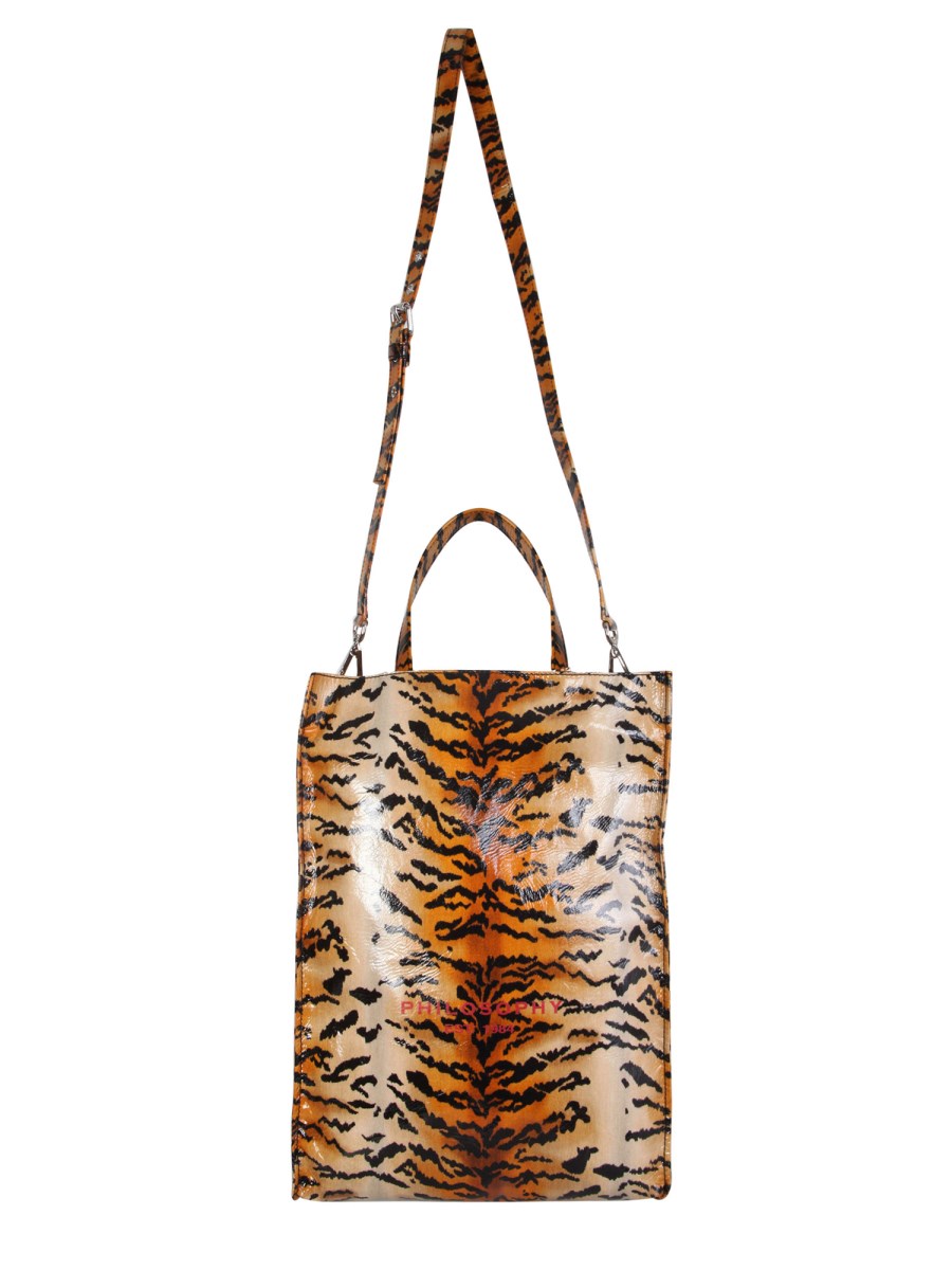 BORSA TOTE IN COTONE CERATO 