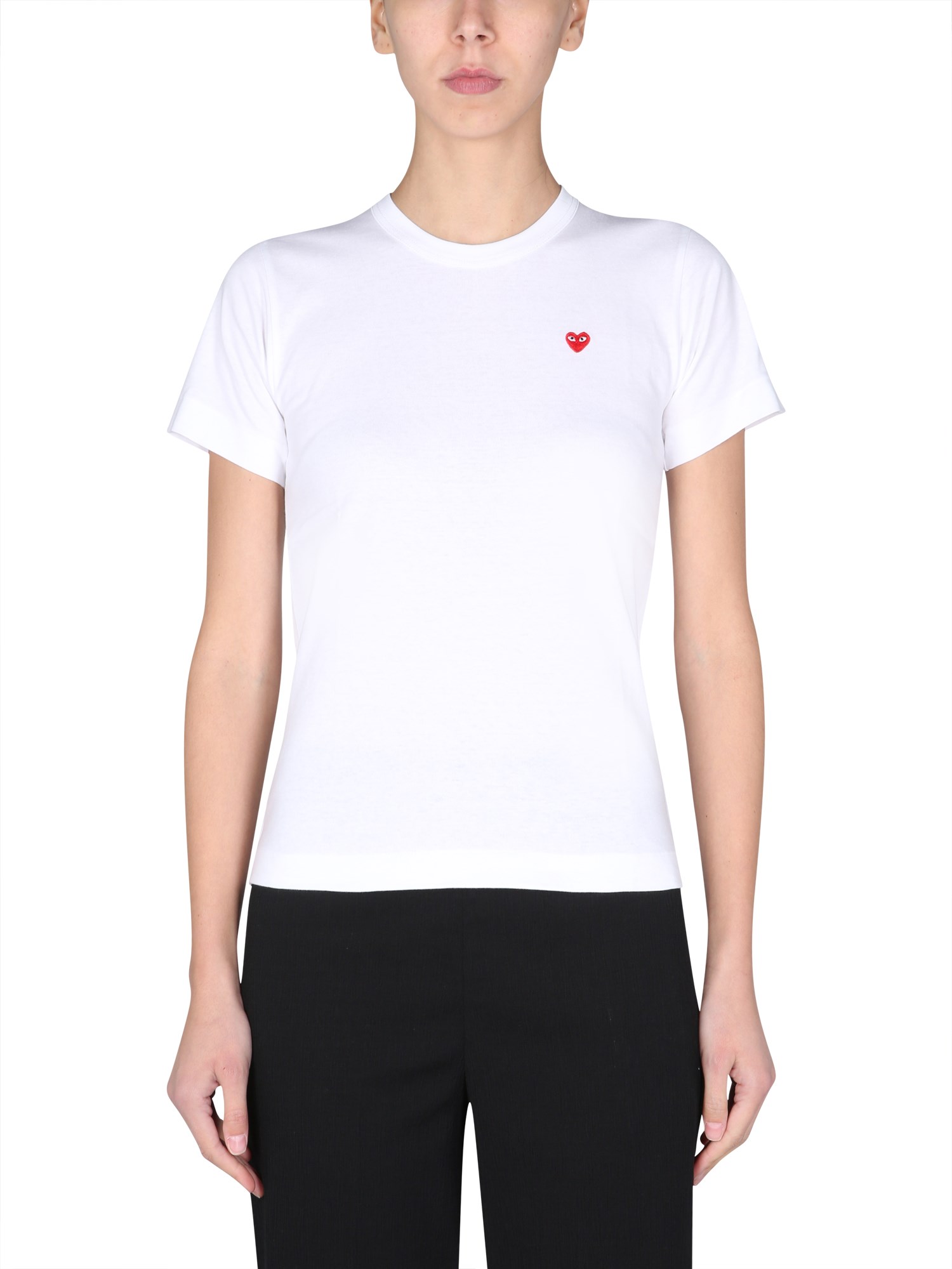 comme des garcons play t-shirt con patch logo