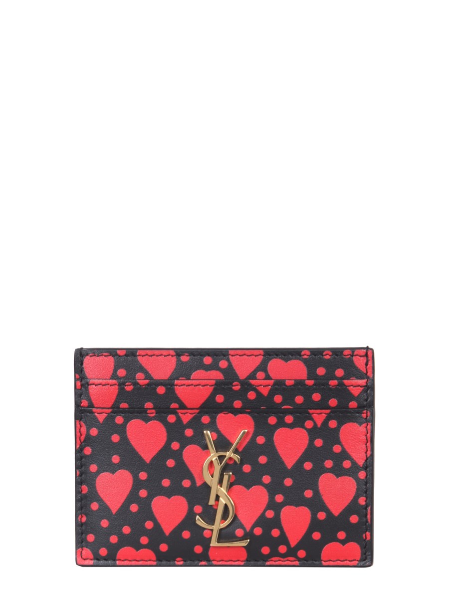 SAINT LAURENT - MONOGRAM PRINTED LEATHER CARD HOLDER - Eleonora Bonucci