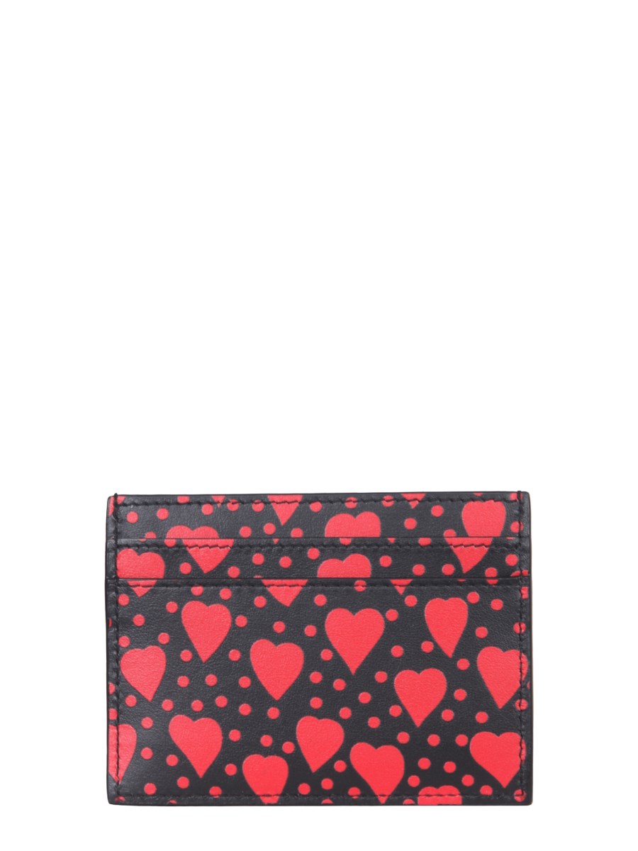 Saint Laurent Monogram Card Case In Heart-embossed Leather