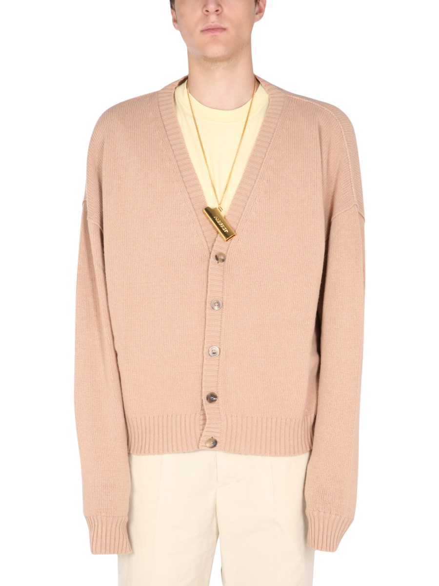 AMBUSH CARDIGAN OVERSIZE FIT IN MISTO CASHMERE CON LOGO