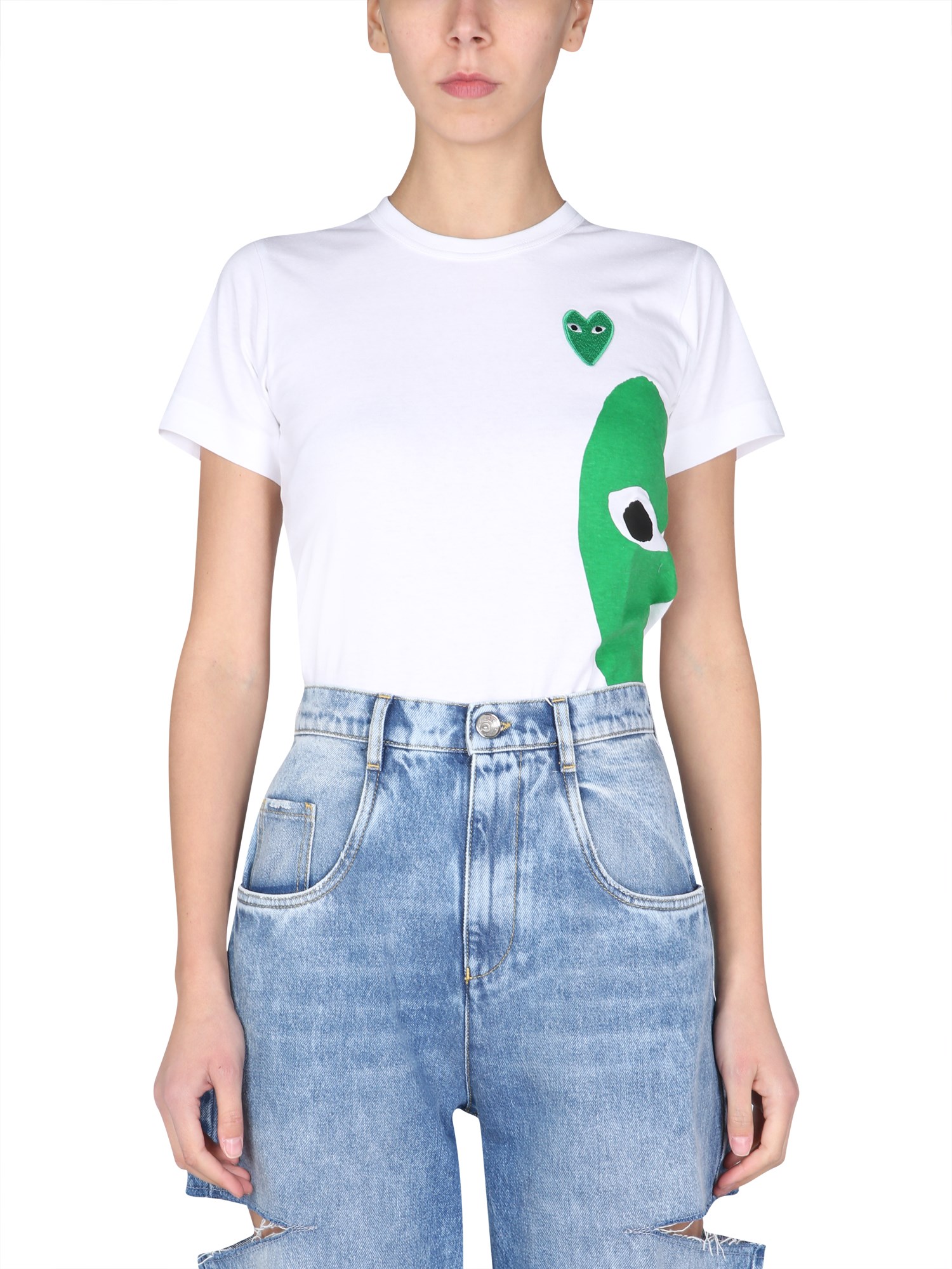comme des garcons play t-shirt con stampa lgoo