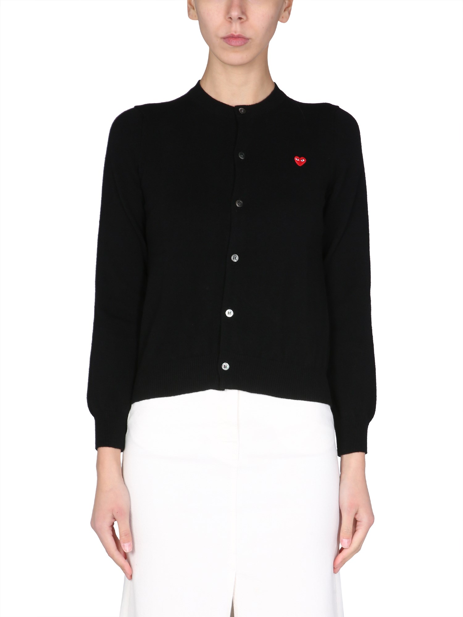 comme des garcons play maglia con patch logo