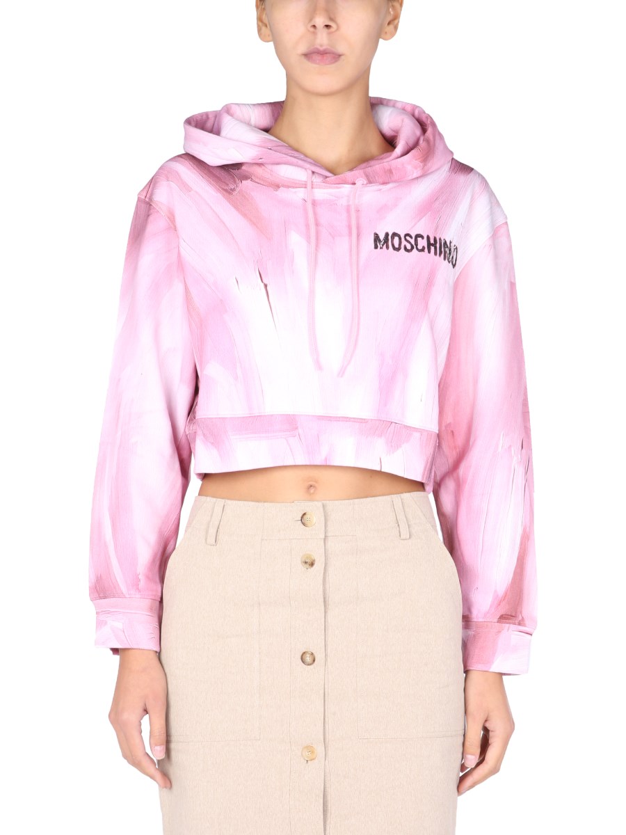 Moschino cropped clearance hoodie