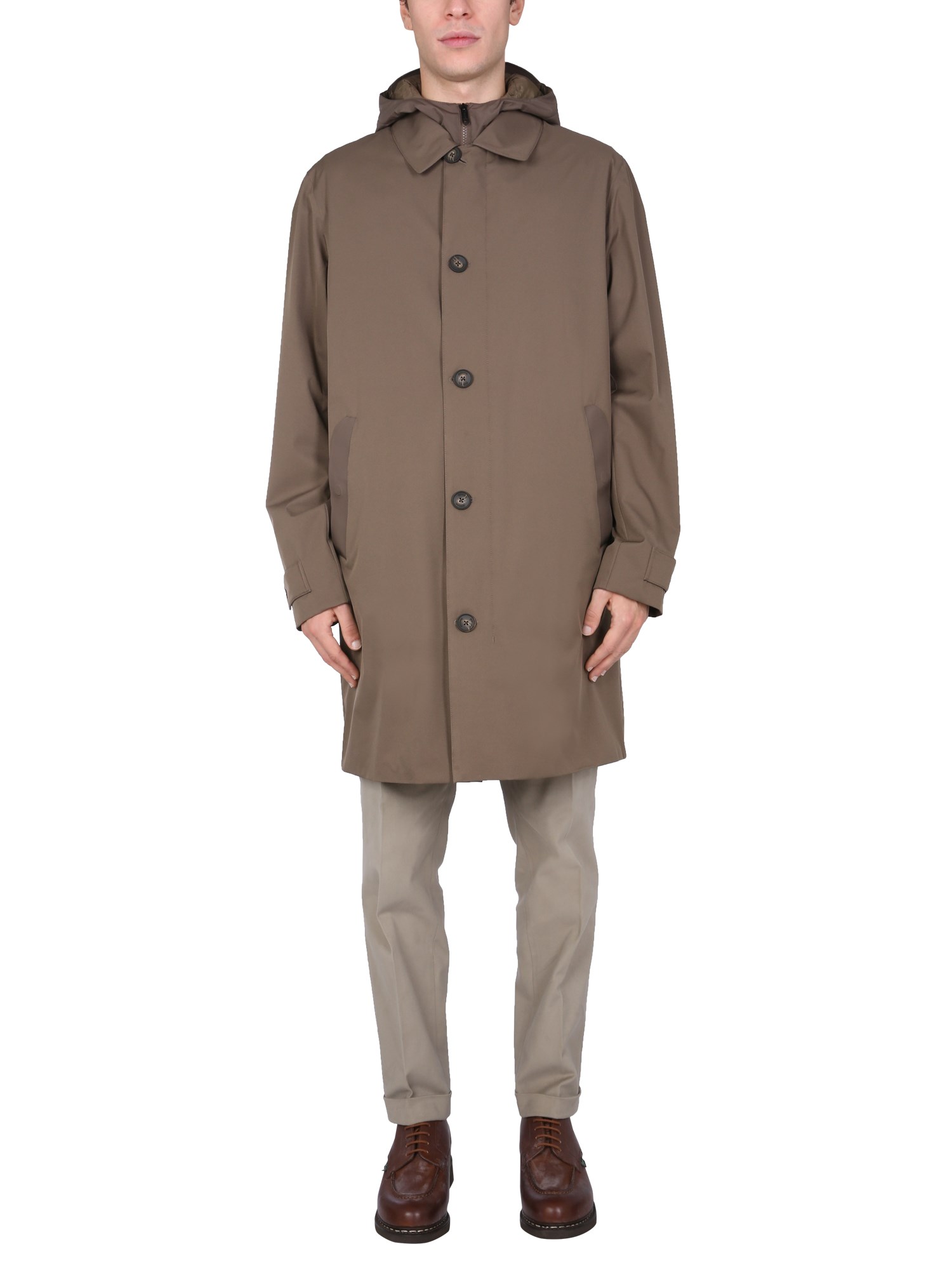 z zegna trench with inner down jacket