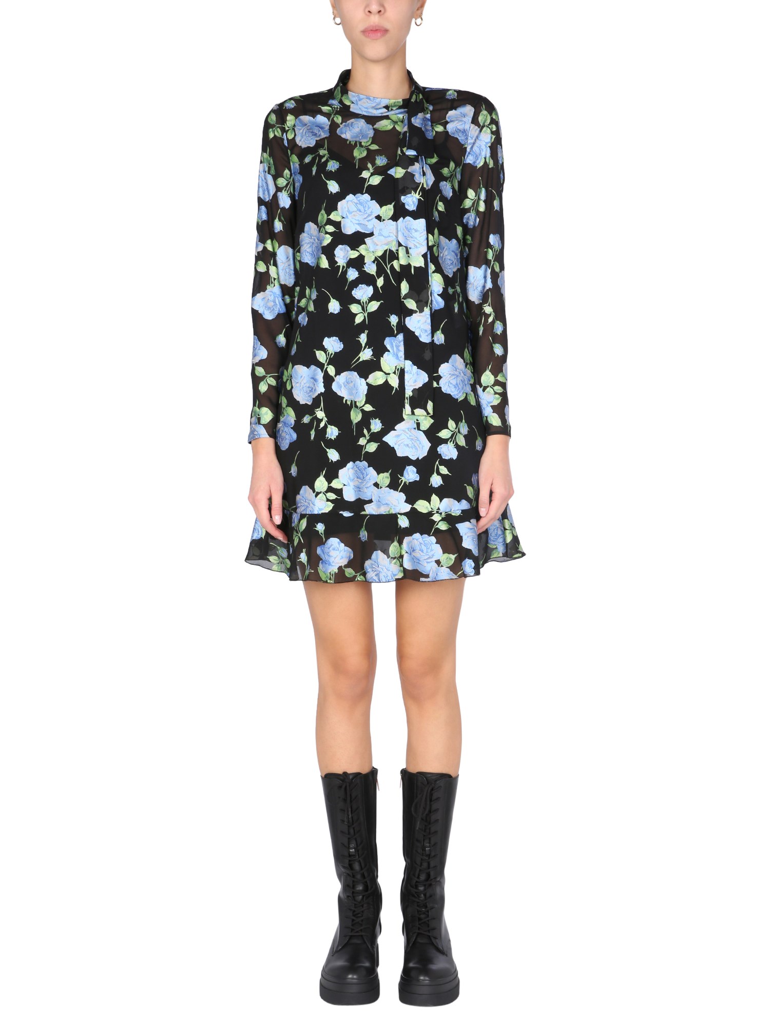 red valentino dress with rose print