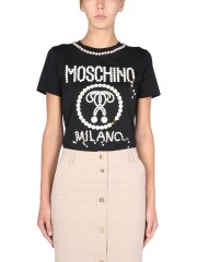 MOSCHINO - T-SHIRT PEARLS DOUBLE QUESTION MARK