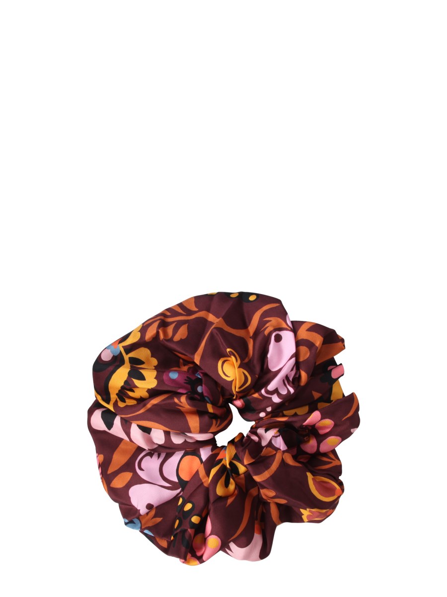 LA DOUBLEJ SCRUNCHIE GIGA IN TWILL DI SETA CON STAMPA