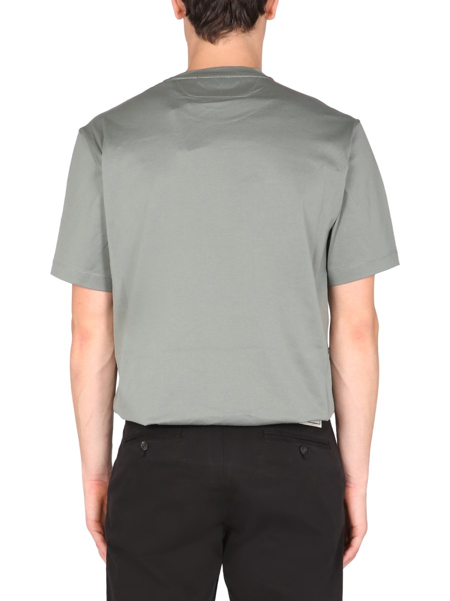 Z ZEGNA - CREW NECK COTTON T-SHIRT WITH FLOCKED LOGO Z ZEGNA - CREW NECK COTTON T-SHIRT WITH FLOCKED LOGO