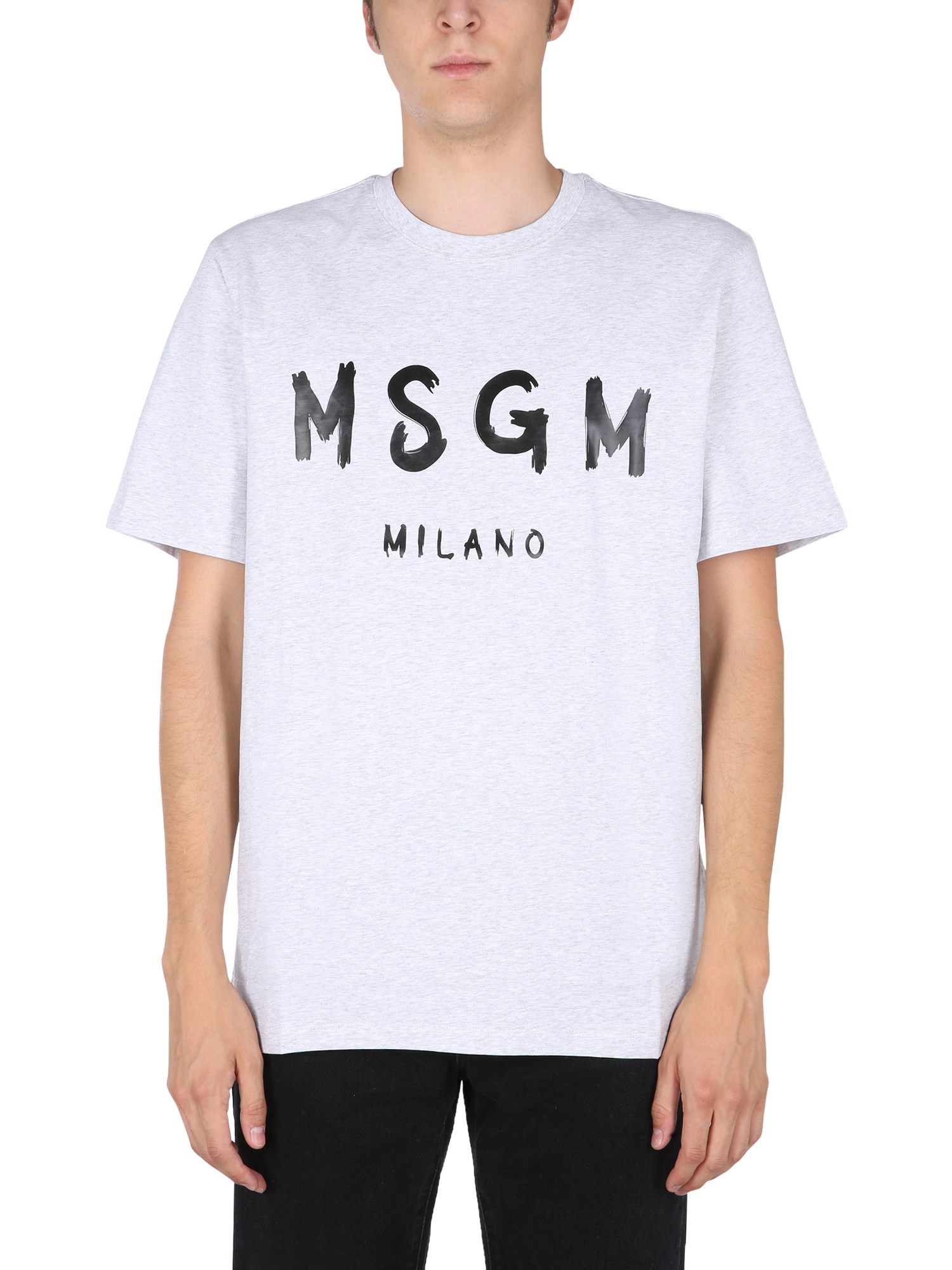 msgm t-shirt with brushed logo