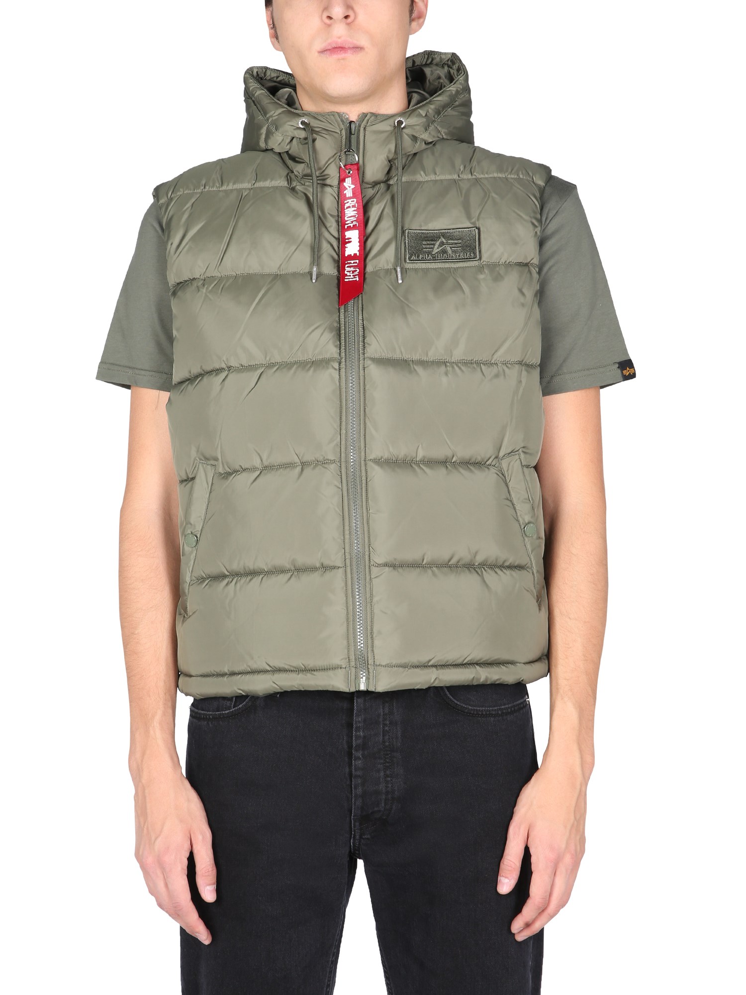 alpha industries quilted vest