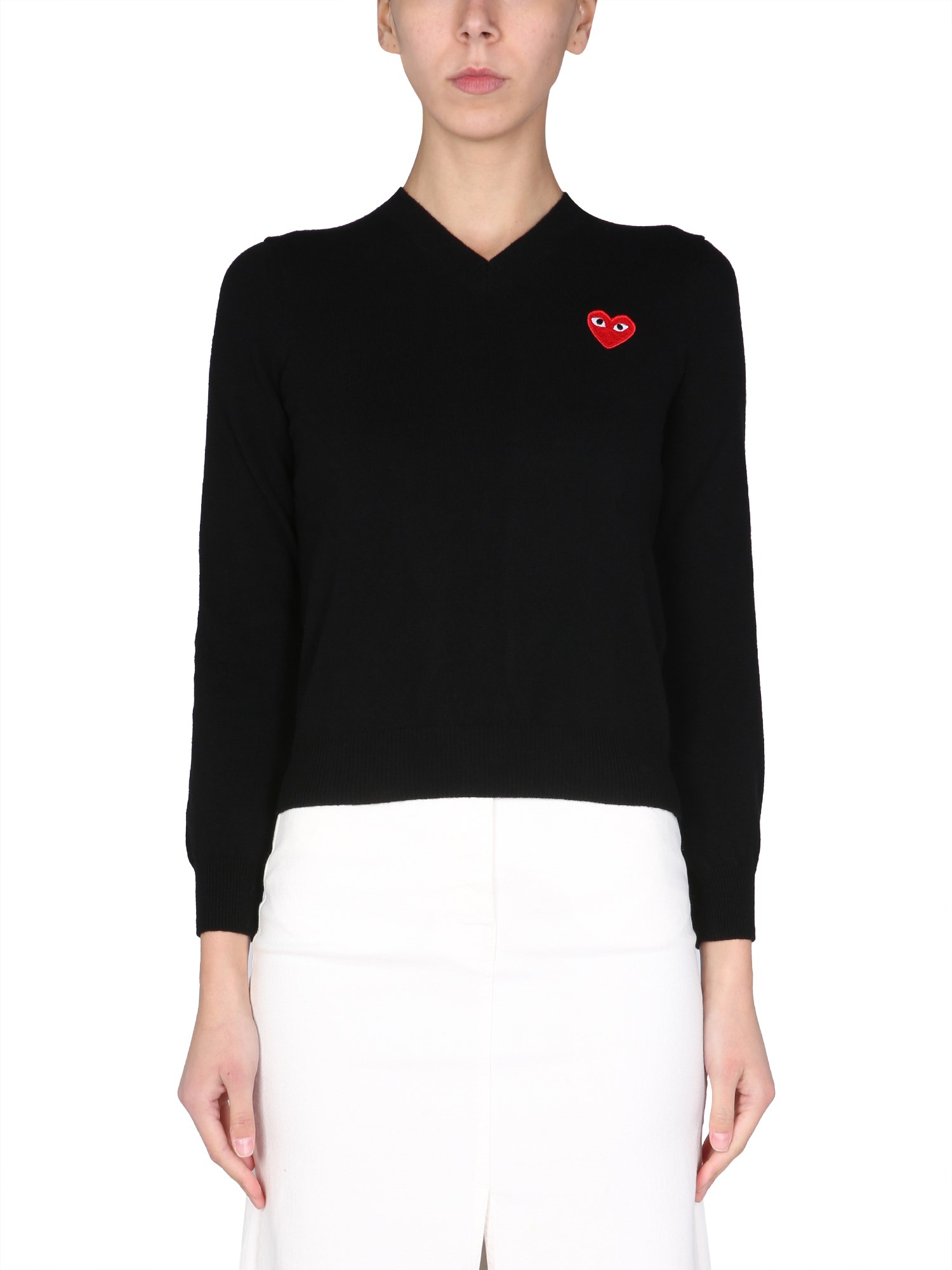 comme des garcons play maglia con patch logo "heart"