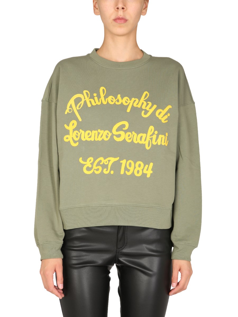 PHILOSOPHY DI LORENZO SERAFINI CREW NECK COTTON SWEATSHIRT WITH LOGO Eleonora Bonucci