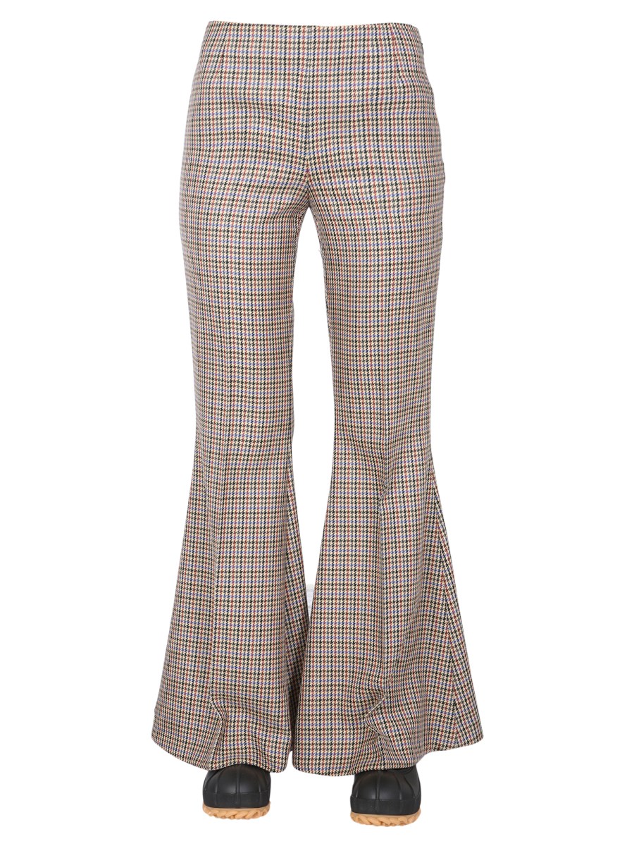 STELLA McCARTNEY PANTALONE MONA IN LANA CON MOTIVO PIED DE POULE