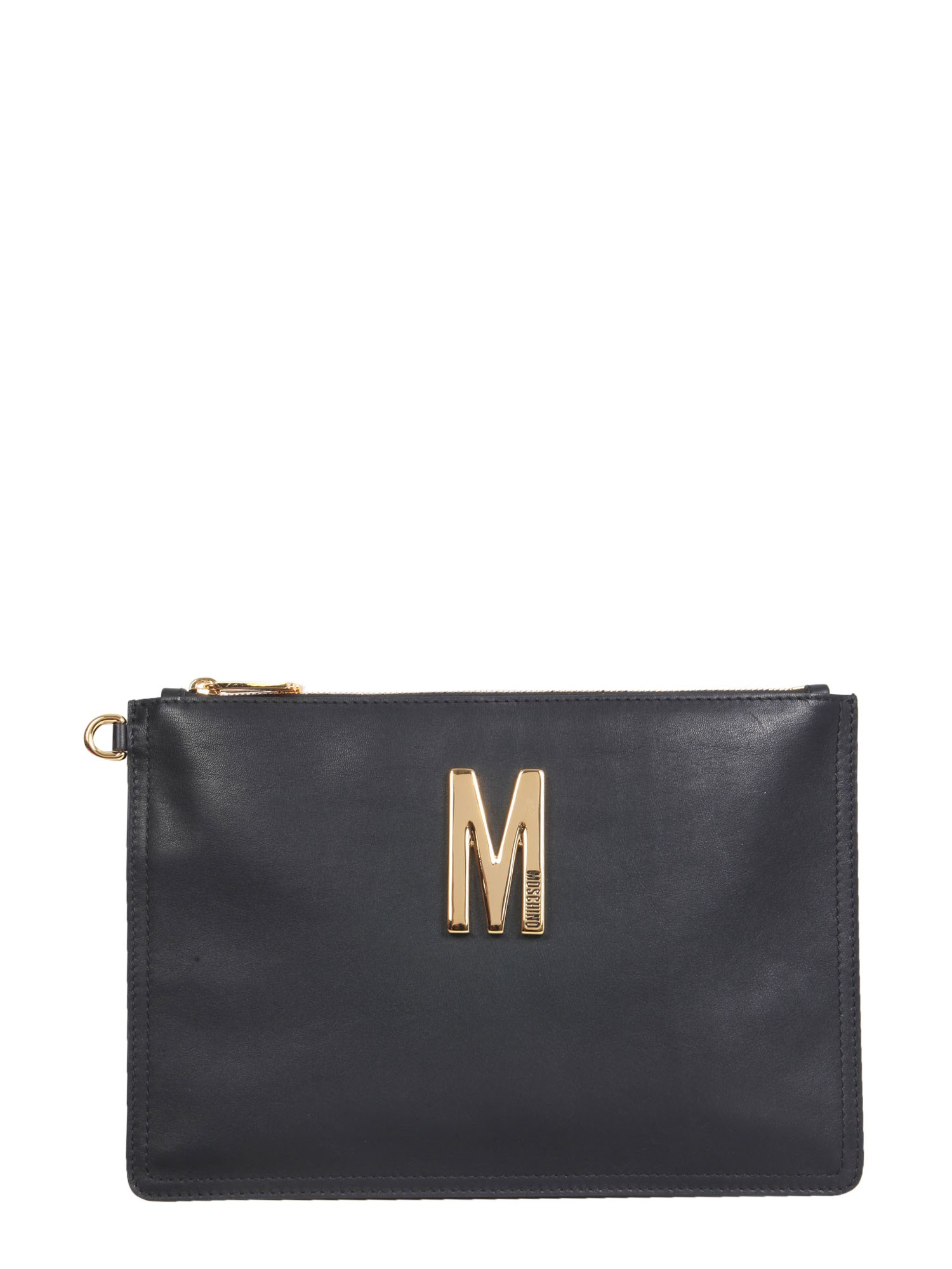 moschino clutch with logo