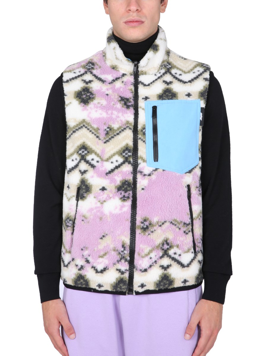 MSGM GILET SHERPA IN PILE CON MOTIVO NORWEGIAN