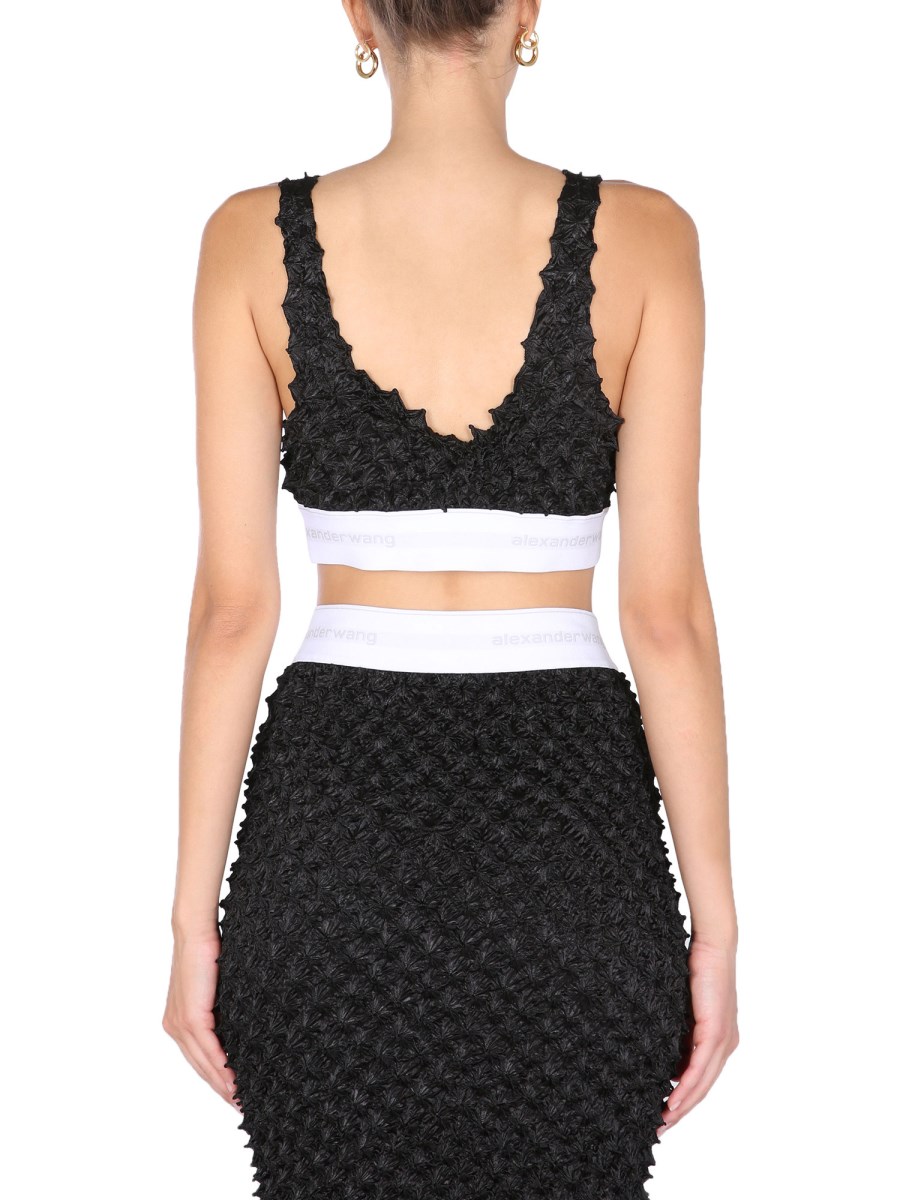 Alexander wang logo elastic crop and skirt set.