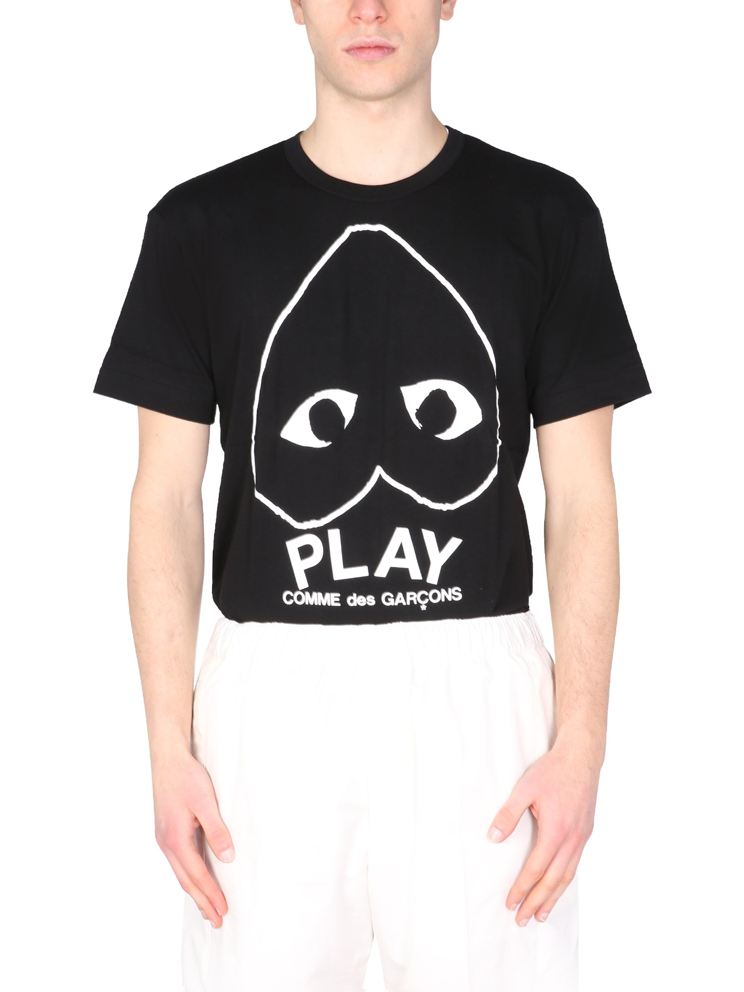 comme des garcons play t-shirt con stampa logo
