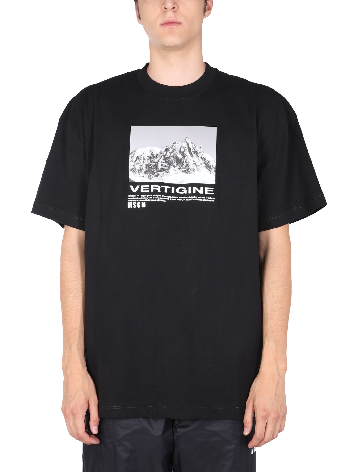 Msgm Vertigine Graphic-print T-shirt In Black