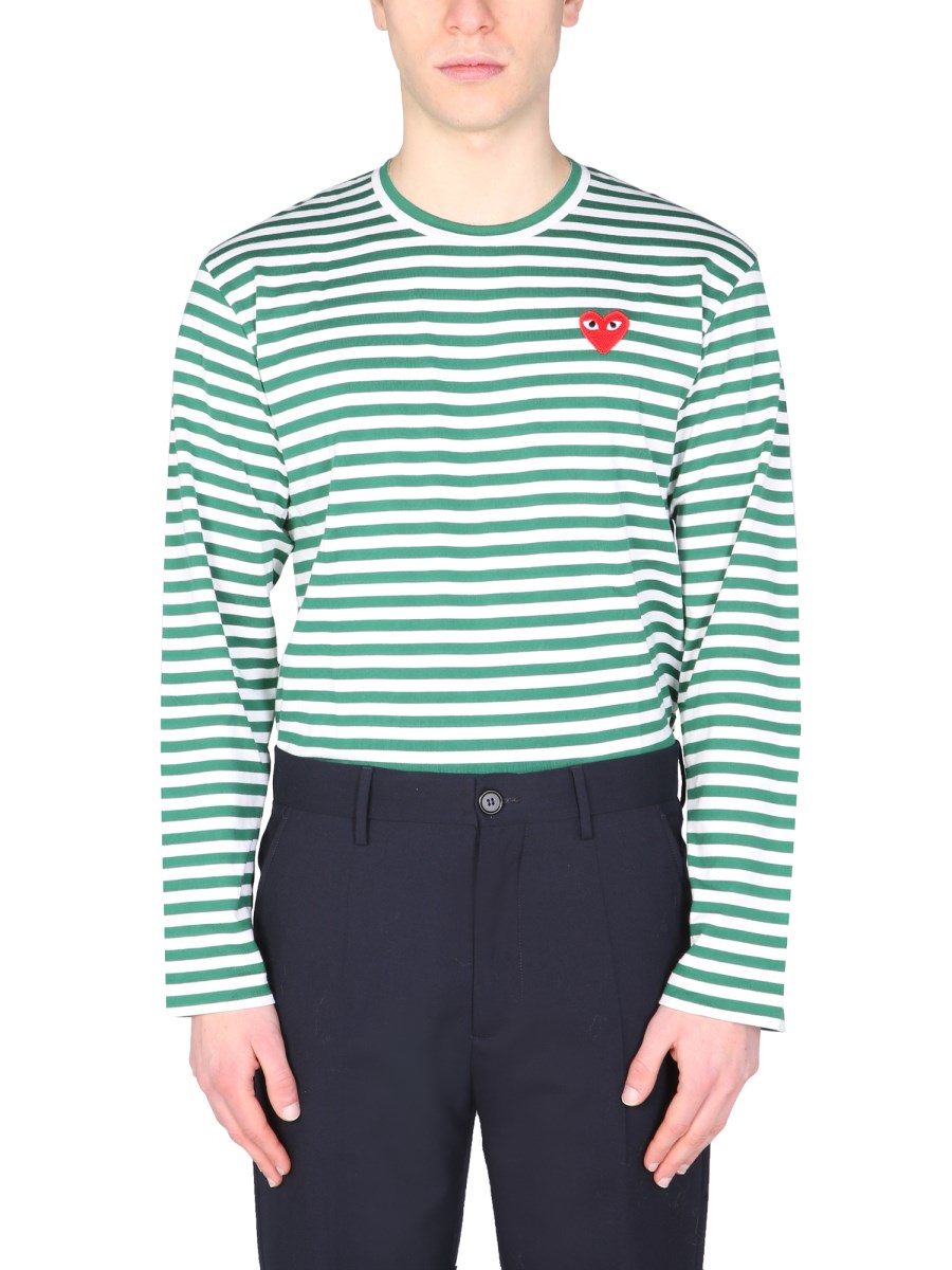 Comme des cheap garcons green stripe