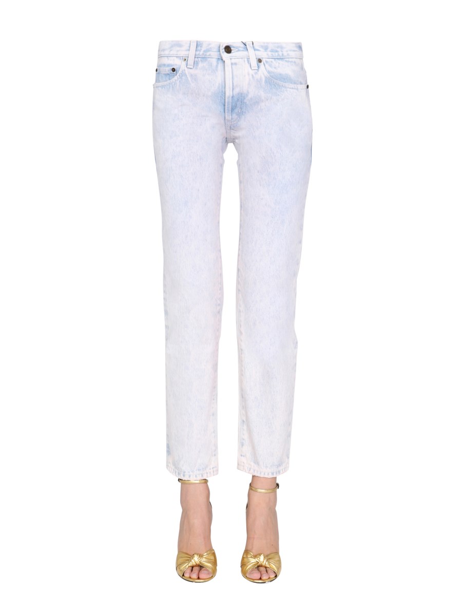 SAINT LAURENT JEANS IN DENIM DI COTONE A VITA BASSA