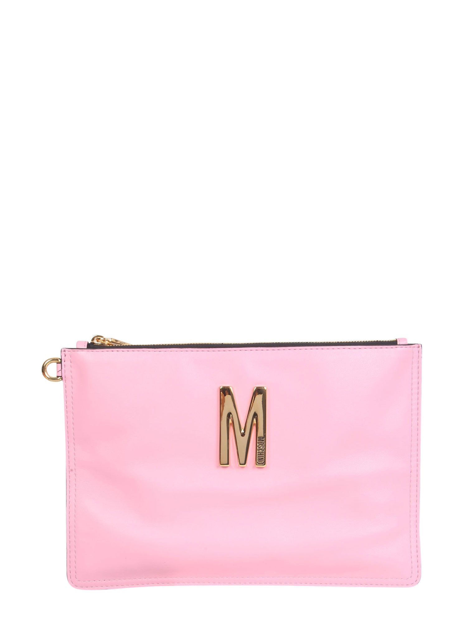 moschino clutch with logo