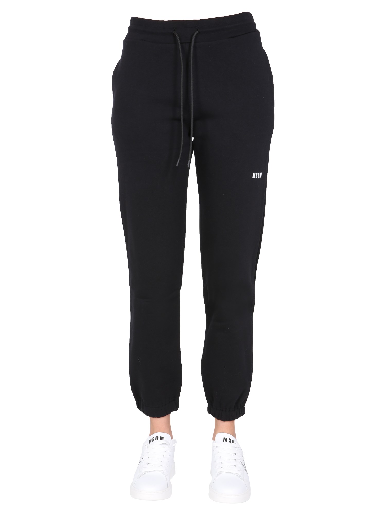 msgm jogging pants with logo print