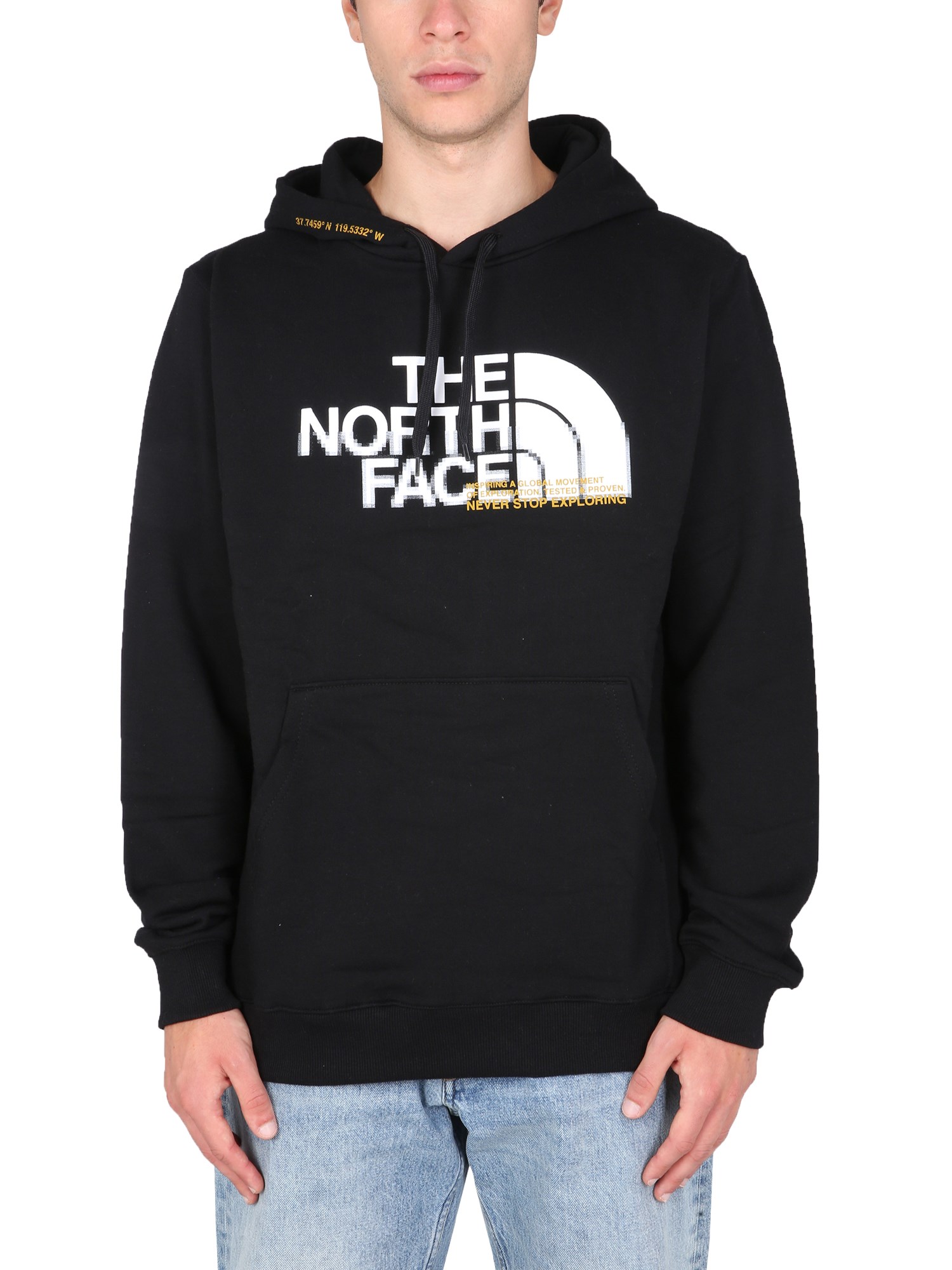 the north face "pixel" logo print sweatshirt