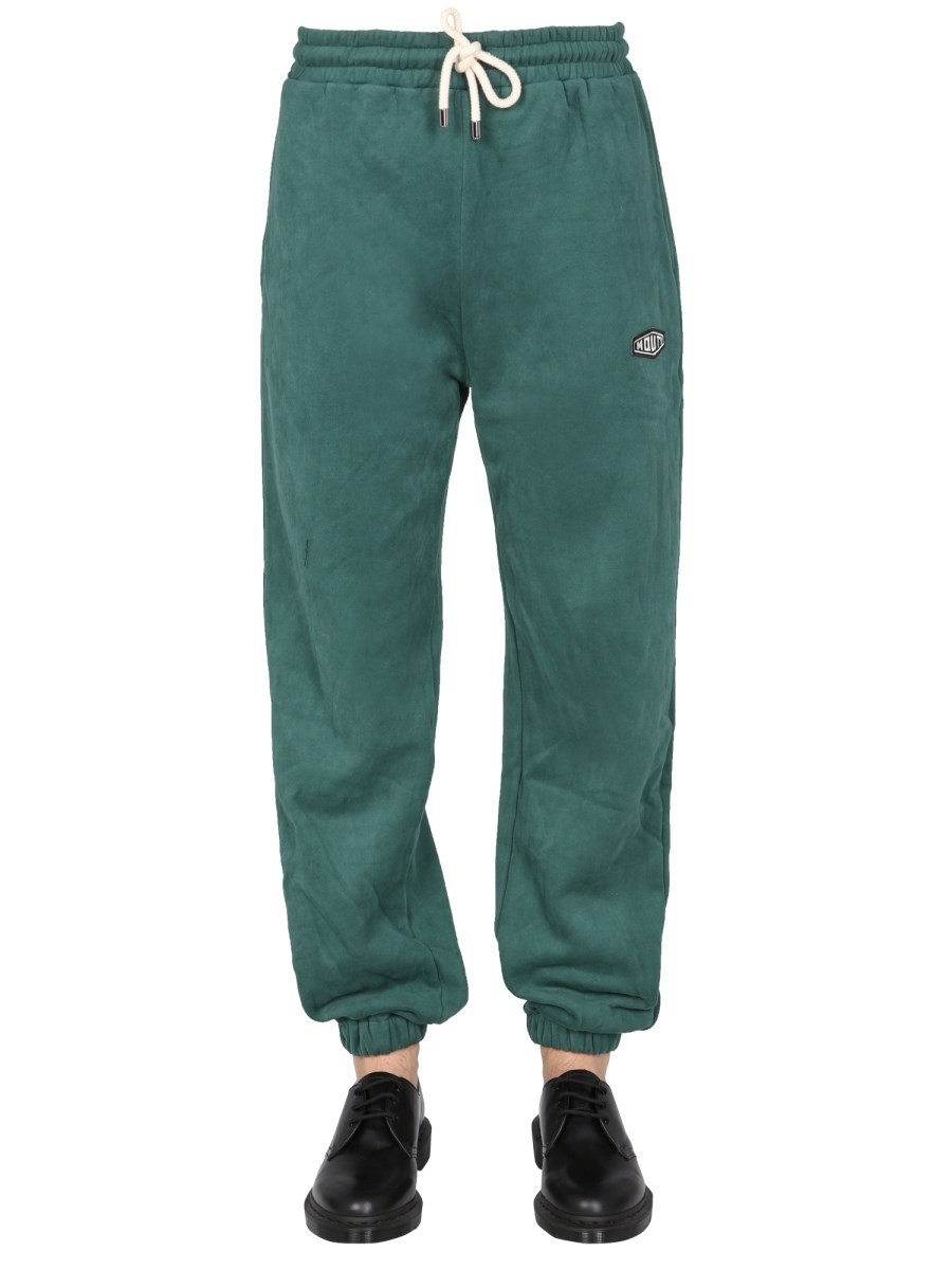 MOUTY PANTALONE JOGGING "BIGGIE" IN COTONE CON PATCH LOGO