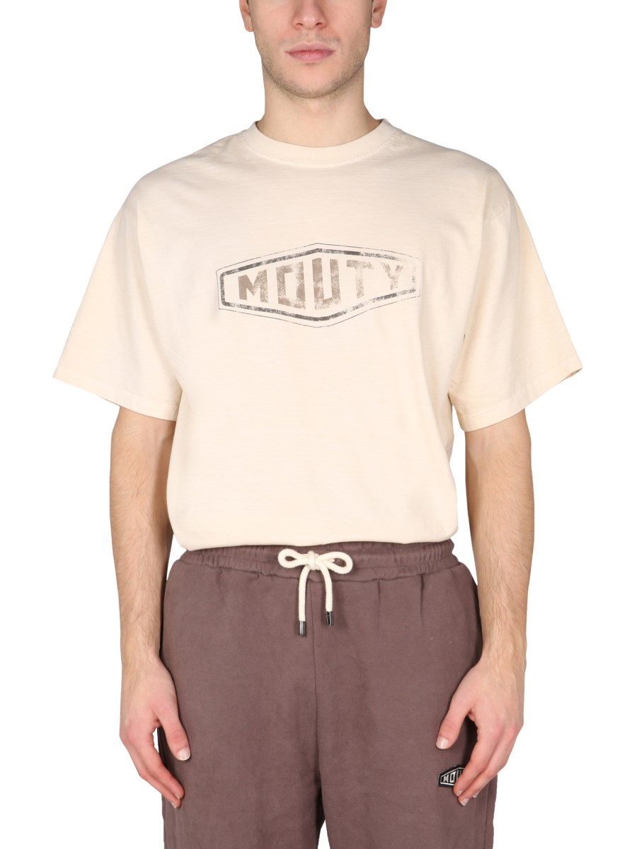 MOUTY T-SHIRT "MOTORS" IN JERSEY DI COTONE CON STAMPA LOGO VINTAGE