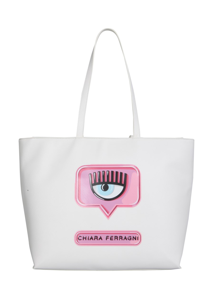 Chiara Ferragni logo-patch detail mules - White