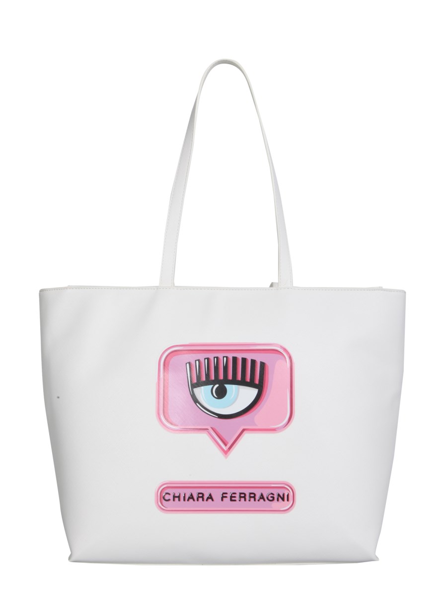 CHIARA FERRAGNI - FAUX LEATHER TOTE BAG WITH SHOULDER STRAP - Eleonora  Bonucci