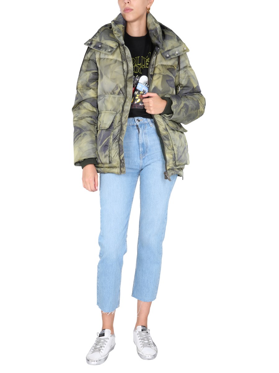 GOLDEN GOOSE DONOVAN HOODED DOWN JACKET WITH CAMOUFLAGE PRINT Eleonora Bonucci