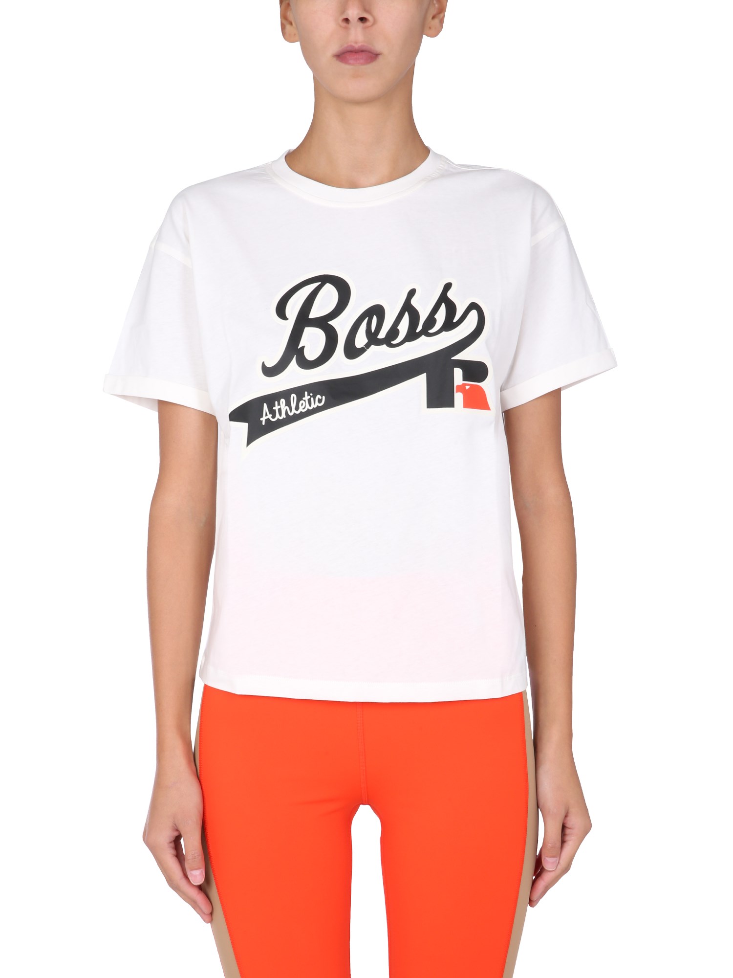 boss boss x russell athletic logo t-shirt